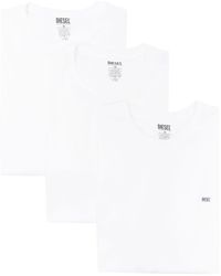 DIESEL - Drie Katoenen T-shirts Met Logoprint - Lyst