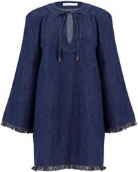 Zimmermann - Denim Rhiannon Mini Dress - Lyst
