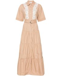 ERMANNO FIRENZE - Floral-lace Tiered Maxi Dress - Lyst