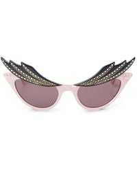 Gucci - Crystal-Embellished Wing-Frame Sunglasses - Lyst