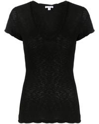 James Perse - T-Shirt Mit U-Ausschnitt - Lyst