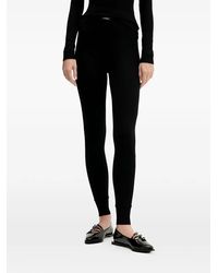 La Mania - Logo-Detail Ribbed Leggings - Lyst