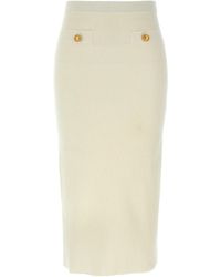 Alessandra Rich - Ribbed Stretch Wool And Cashmere Midi Skirt - Lyst