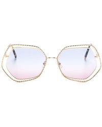 Miu Miu - Double Geometric-frame Sunglasses - Lyst
