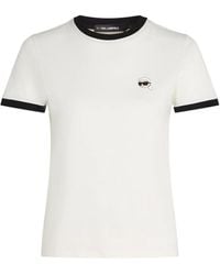KARL LAGERFELD - Ikonik Contrast Piping T-Shirt - Lyst