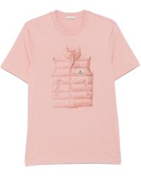 Moncler - T-Shirt À Logo Brodé - Lyst