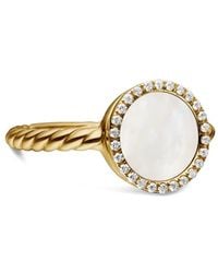 David Yurman - 18Kt Petite Dy Elements Mother-Of-Pearl And Diamond Ring (11.3Mm) - Lyst