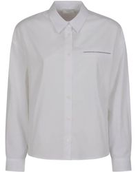 Peserico - Blouse Verfraaid Met Studs En Zak - Lyst