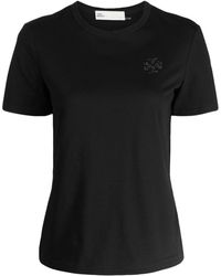 Tory Burch - Logo-embellished Cotton T-shirt - Lyst