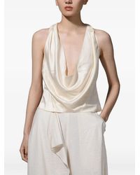 YANGKEHAN - Top Drapeado Con Cuello Halter - Lyst
