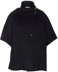 Max Mara - Button-Fastening High-Neck Cape - Lyst