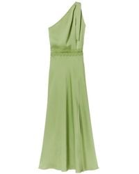 Claudie Pierlot - Satin And Lace Maxi Dress - Lyst