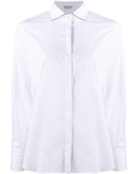 Brunello Cucinelli - Monili Chain-embellished Long-sleeved Shirt - Lyst