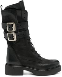 METISSE - Buckle-Strap Lace-Up Ankle Boots - Lyst