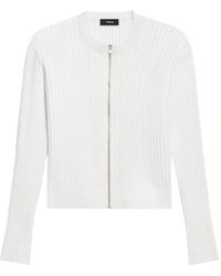 Theory - Pointelle Ribbed Cardigan - Lyst