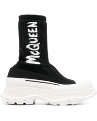Alexander McQueen - Logo-print Chunky Sock Sneakers - Lyst