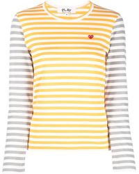 COMME DES GARÇONS PLAY - Logo-Patch Striped T-Shirt - Lyst