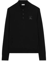 Burberry - Long-Sleeve Knight Wool Polo Shirt - Lyst
