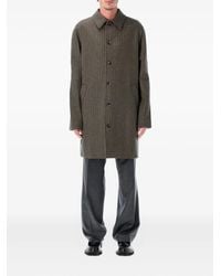 A.P.C. - Buttoned Checked Coat - Lyst