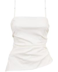 Jonathan Simkhai - Emerson Ruched Asymmetric Tank Top - Lyst