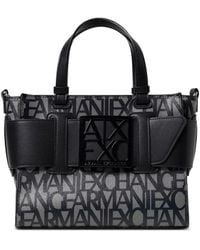 ARMANI EXCHANGE - Logo-Plaque Tote Bag - Lyst