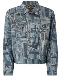 Roberto Cavalli - Jeansjacke Im Patchwork-Look - Lyst