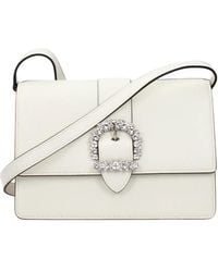 Jimmy Choo - Crystal-Buckle Leather Cross Body Bag - Lyst