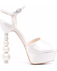 Sophia Webster - Natalia Beaded-Heel Sandals - Lyst