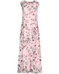 Max Mara - Robe Longue À Fleurs Et Mancherons - Lyst