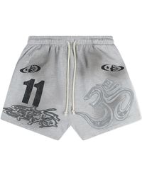 HELLSTAR - Yoga Flame Om-Print Track Shorts - Lyst