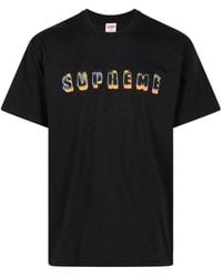Supreme - Stencil Logo-Print Cotton T-Shirt - Lyst