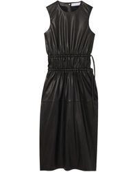 Proenza Schouler - Faux-leather Gathered Midi Dress - Lyst