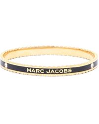 Marc Jacobs - Women The Medallion Scalloped Bangle Black - Lyst