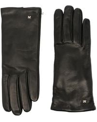 Max Mara - Logo-Plaque Leather Gloves - Lyst