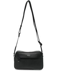 BOSS - Ray Grained-Effect Logo-Plaque Messenger Bag - Lyst