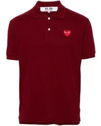 COMME DES GARÇONS PLAY - Heart-Patch Cotton Polo Shirt - Lyst