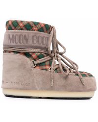 Moon Boot Lab69 Mars Cow-print Snow Boots in White | Lyst