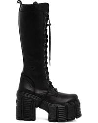 New Rock - 120Mm Lace-Up Platform Boots - Lyst