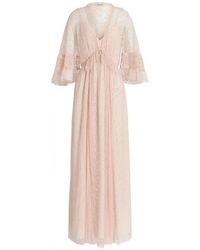 Alberta Ferretti - Embroidered Maxi Dress - Lyst