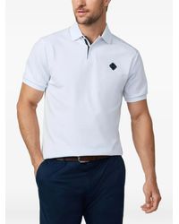 Hackett - Striped-Placket Logo-Badge Polo Shirt - Lyst