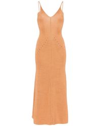 Erika Cavallini Semi Couture - Ribbed-Knit Open-Back Maxi Dress - Lyst