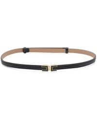 Elisabetta Franchi - Logo-Plaque Leather Belt - Lyst