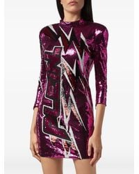 Philipp Plein - Robe Ornée De Sequins À Dos Ouvert - Lyst