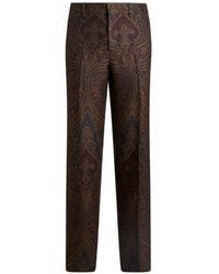 Etro - Straight-Leg Wool-Blend Jacquard Trousers With Paisley Motif - Lyst