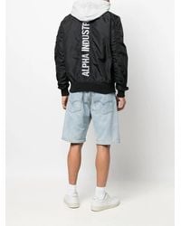 Alpha Industries - Logo Print Bomber Jacket - Lyst