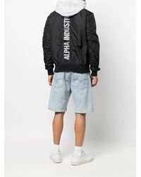 Alpha Industries - Logo Print Bomber Jacket - Lyst