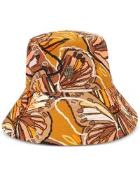 Kurt Geiger - Eagle-Plaque Butterfly-Print Bucket Hat - Lyst