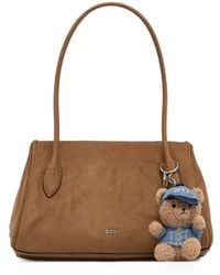 DKNY - Amelie Bear-Charm Suede Tote Bag - Lyst