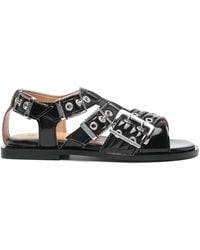 Ganni - Feminine Buckle Sandals - Lyst