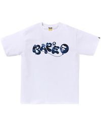 A Bathing Ape - Camouflage-Print Logo-Print T-Shirt - Lyst